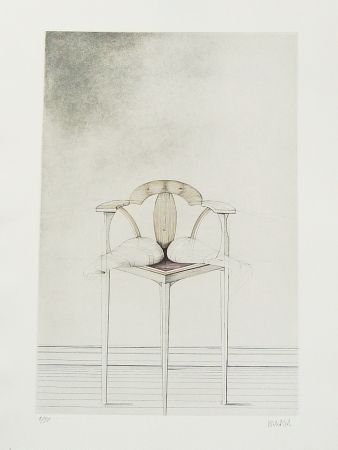 Radierung Wunderlich - Stuhl-Metamorphose