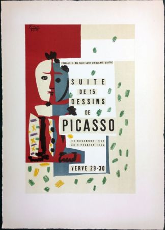 Lithographie Picasso - SUITE DE 15 DESSINS. VALLAURIS 1954. Titre du tirage de luxe.