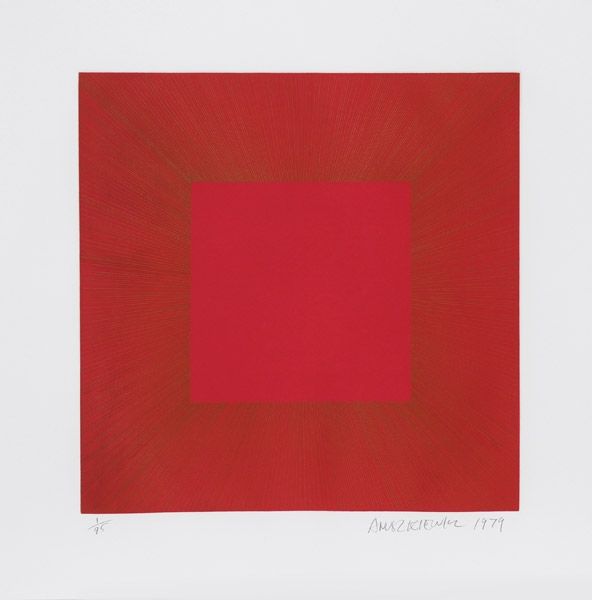Aquatinta Anuszkiewicz - Summer Suite (Red with Gold I)