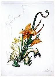 Kaltnadelradierung Dali - Surrealistic Flowers, 545, Hemerocallis thumbergii elephanter furiosa