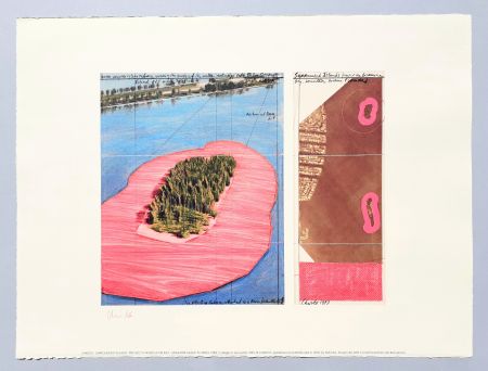 Lithographie Christo - 'Surrounded islands, project for Biscane Bay'