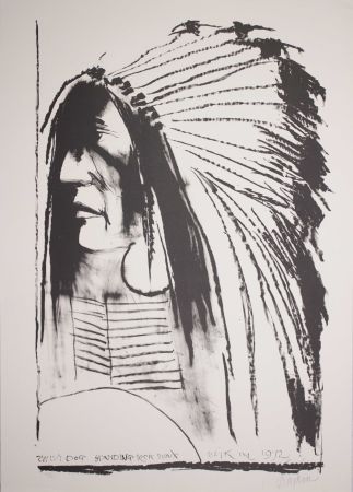 Lithographie Baskin - Swift dog - Standing Rock Sioux