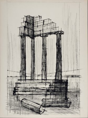 Kaltnadelradierung Buffet - Temple en ruine, 1959