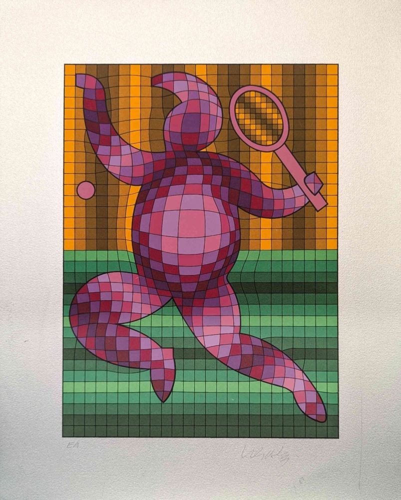 Siebdruck Vasarely - Tennis Player