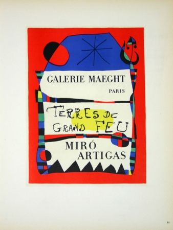 Lithographie Miró - Terre de Grand Feu  Galerie Maeght 1955
