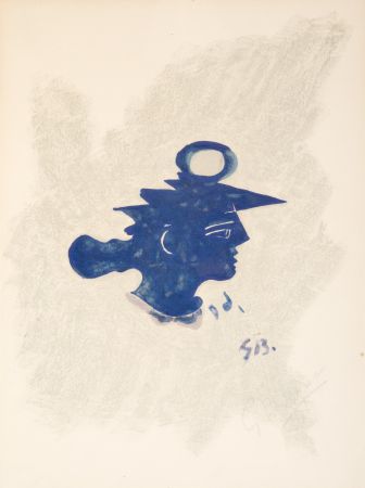 Lithographie Braque - Tete Grecque