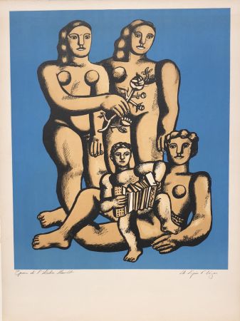 Lithographie Leger - The Accordionist's Family