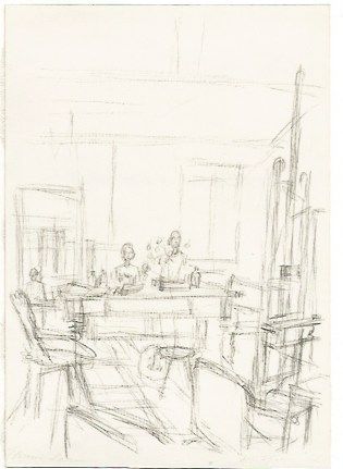 Lithographie Giacometti - The Artist's Studio