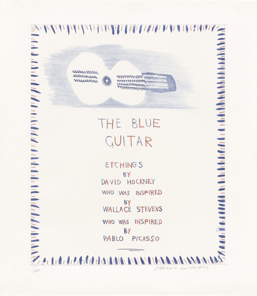 Radierung Und Aquatinta Hockney - The Blue Guitar: title page