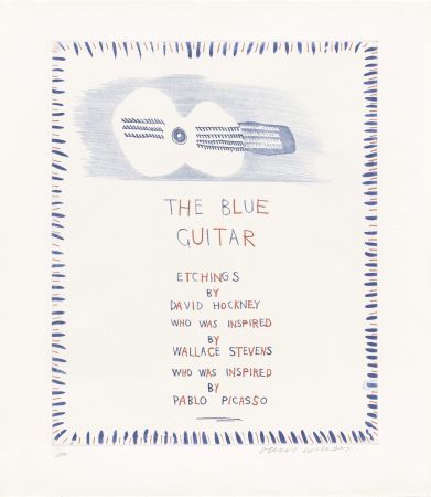 Radierung Und Aquatinta Hockney - The Blue Guitar: title page