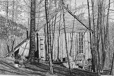 Lithographie Levine - The Brookwood Cabin