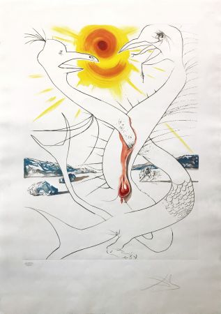 Radierung Dali - THE CADUSEUS OF MARS NOURISHED BY THE BALL OF FIRE OF JUPITER
