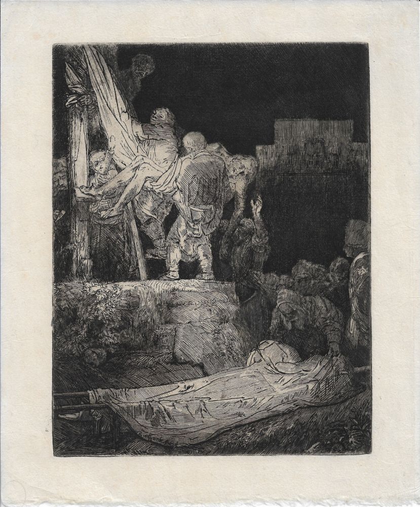 Stich Rembrandt - The Descent from the Cross by Torchlight