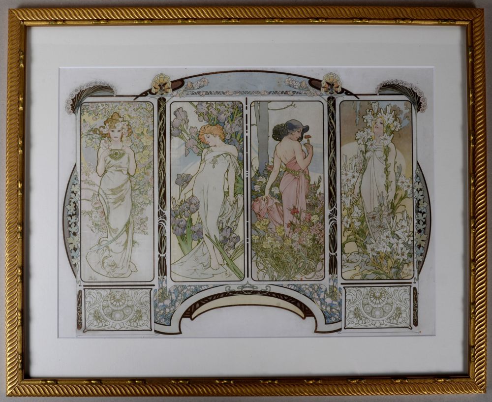 Lithographie Mucha - The Flowers (one sheet), circa 1900