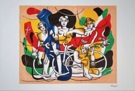 Lithographie Leger - The Four Cyclists