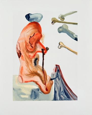 Holzschnitt Dali - The Inferno, Canto 18  - Les Trompeurs