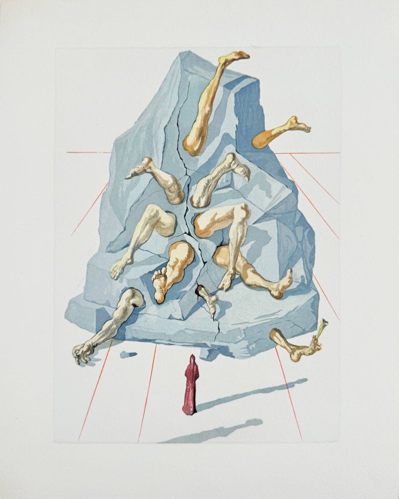 Holzschnitt Dali - The Inferno, Canto 19 - The Simonists