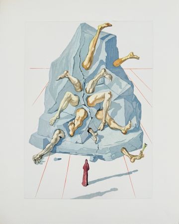 Holzschnitt Dali - The Inferno, Canto 19 - The Simonists