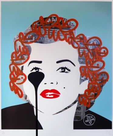Siebdruck Pure Evil - The last Marilyn (orange fizz)
