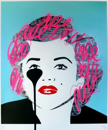 Siebdruck Pure Evil - The last Marilyn (pink tags)