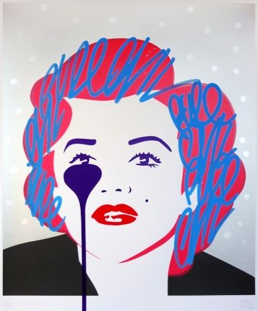 Siebdruck Pure Evil - The last Marilyn (silver dots)