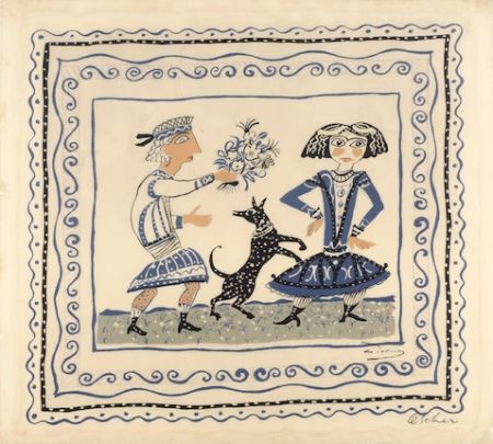 Siebdruck Derain - THE LOVERS - BOY AND GIRL, 1947