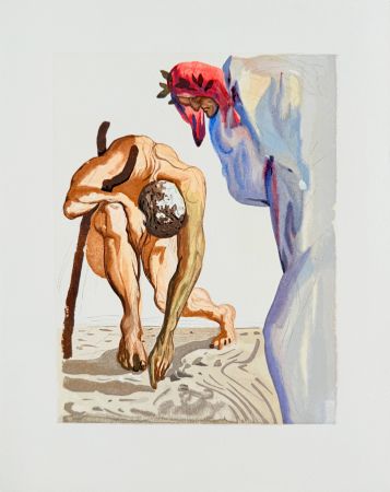 Holzschnitt Dali - The Purgatory, Canto 7 - Princes of the Blossoming