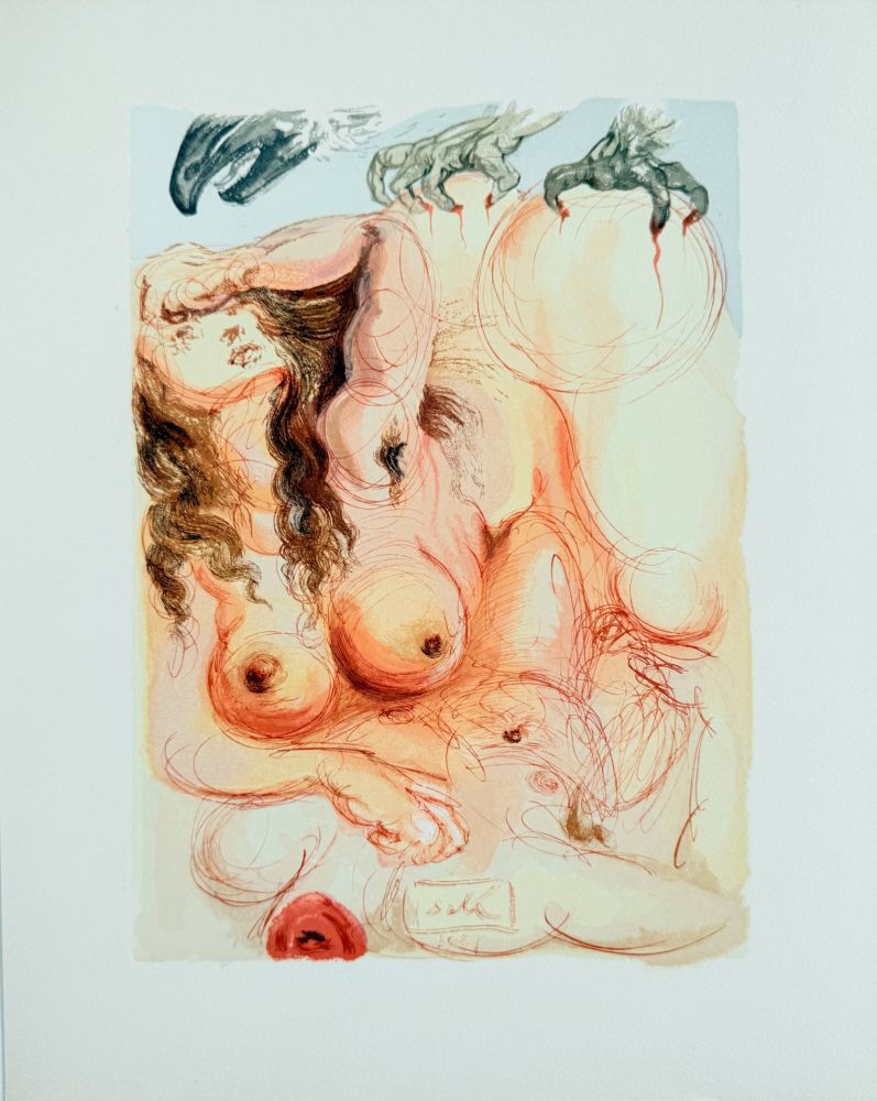 Holzschnitt Dali - The Purgatory, Canto 9 - The Dream