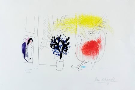 Lithographie Chagall - The Red Rooster