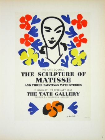 Lithographie Matisse - The Sculpture of Matisse  Tate Galerie 1953