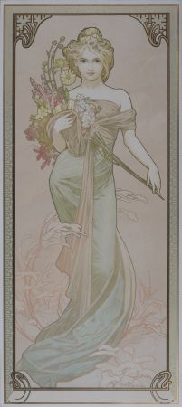 Lithographie Mucha - The Seasons / Spring, 1900