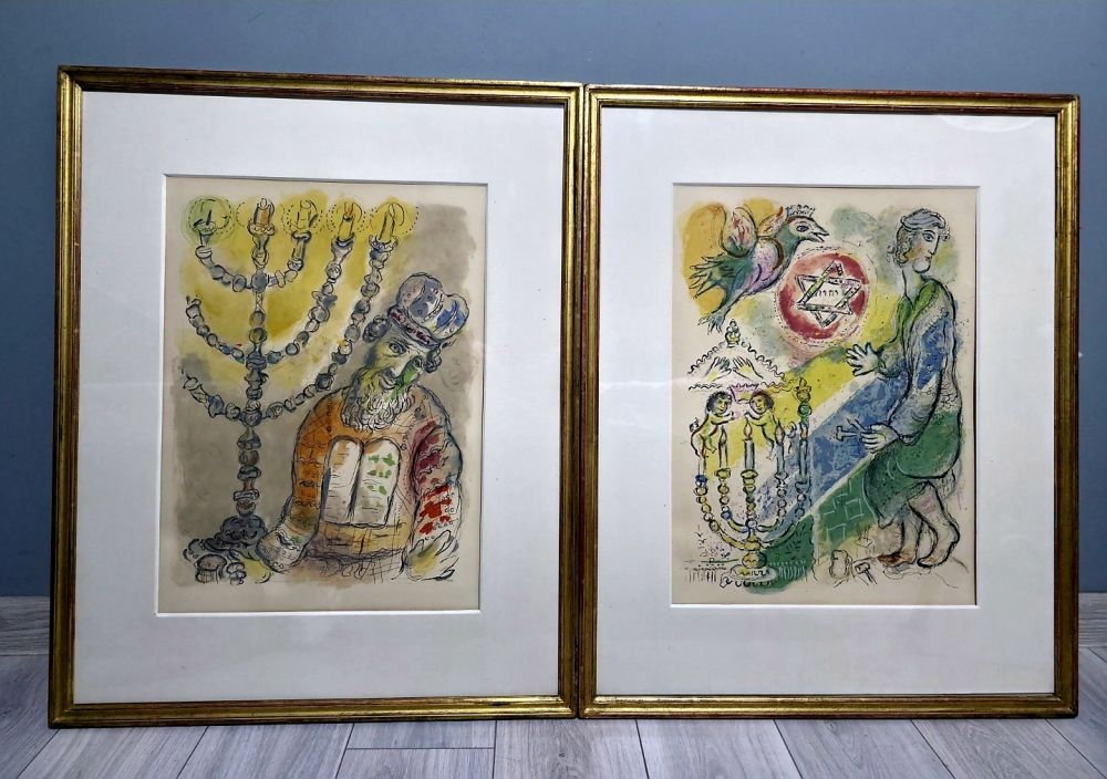 Lithographie Chagall - The Story of Exodus- 2 Plates 