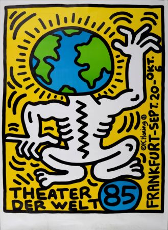 Siebdruck Haring - Theater der Welt, 1985