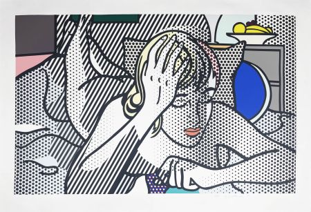 Siebdruck Lichtenstein - Thinking Nude