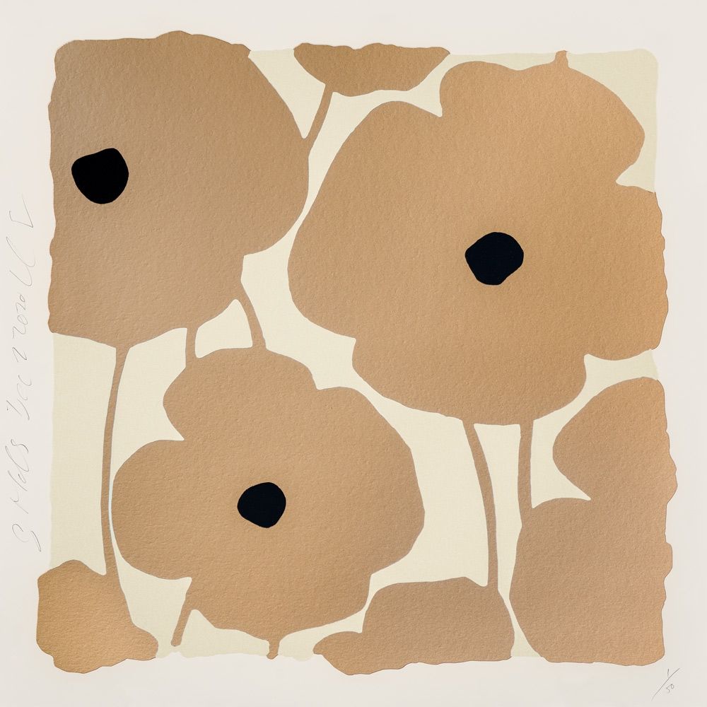 Siebdruck Sultan - Three Poppies (Gold)