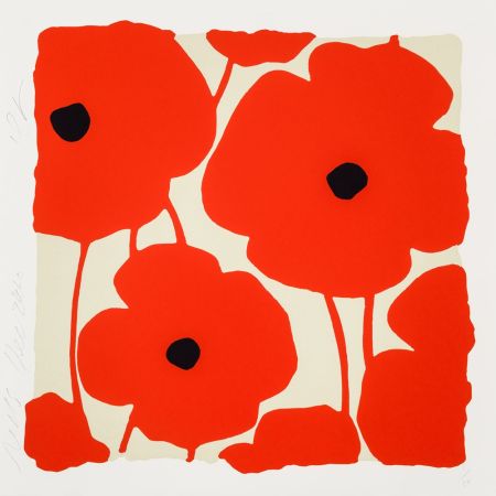 Siebdruck Sultan - Three Poppies (Red)