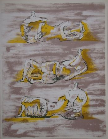 Lithographie Moore - Three reclining figures
