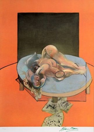Lithographie Bacon - Three studies of the human body 1977-1980 (centre panel)