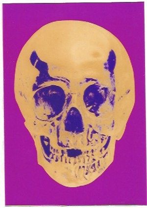Siebdruck Hirst - Till Death do us Part - Long life Purple African Gold Purple Imperial Purple Skull