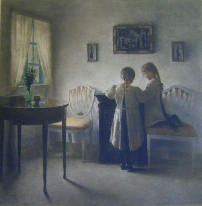 Mezzotinto Ilsted - To legende smaapiger - Two little girls playing