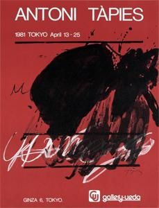 Plakat Tàpies - Tokyo. April 13-25. Gallery Ueda
