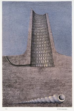 Lithographie Subirachs - Torre de Babel