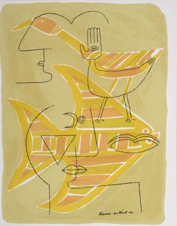 Lithographie Brauner - Traces interstices, 1963