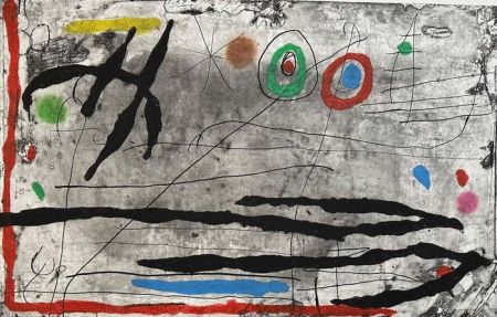 Radierung Miró - Tracé sur la paroi