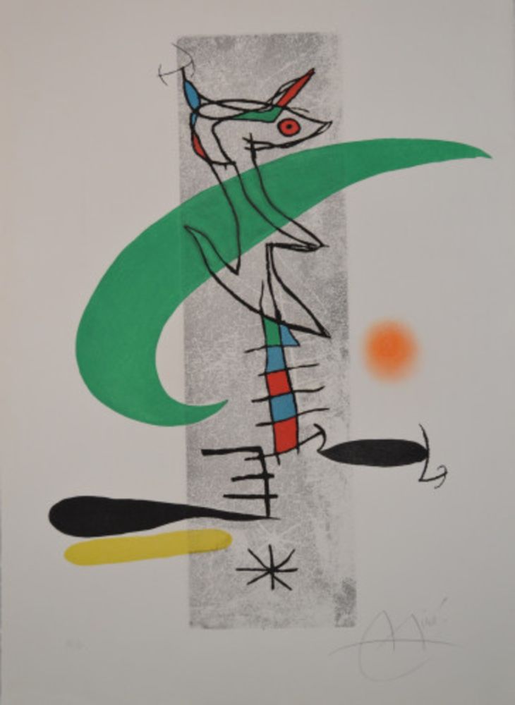 Radierung Und Aquatinta Miró - Translunaire - D659