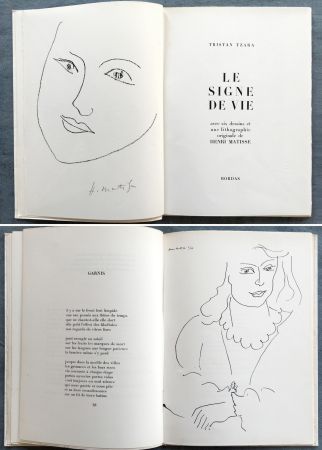 Illustriertes Buch Matisse - Tristan Tzara : LE SIGNE DE VIE. Une lithographie originale signée d'Henri Matisse (1946)