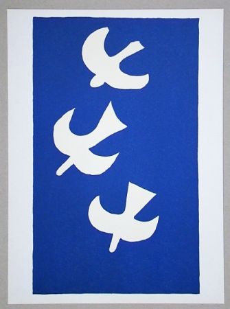 Lithographie Braque (After) - Troi oiseaux