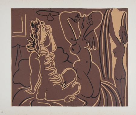 Linolschnitt Picasso (After) - Trois femmes, 1962