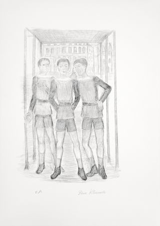 Lithographie Klossowski - Trois garçons (la demande du pardon)