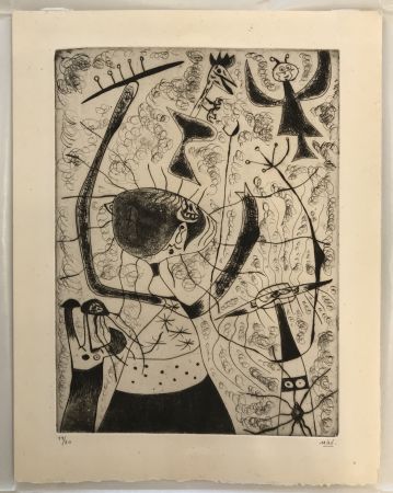 Kaltnadelradierung Miró - Trois Sœurs